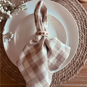 Vintage Pfaltzgraff Cream + Brown
Napkin Rings Set of 6